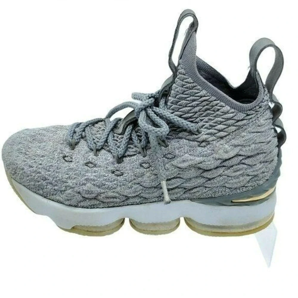 Nike LeBron 15 Wolf Grey Kids Basketball Shoes 922811-005 Size 5Y